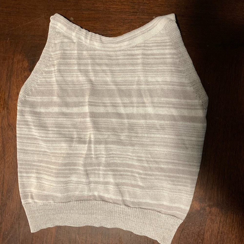 Grey and White Crop Top